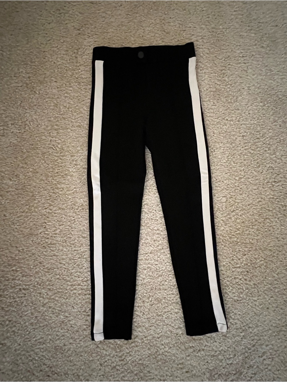 Zara Black White Tuxedo Side Stripe Pants with Stretch size 8